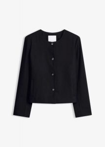 Krótki żakiet. Szare marynarki i żakiety bonprix, bez wzorów, eleganckie. Za 219,99 zł.