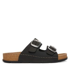 Klapki Scholl. Czarne klapki Scholl, bez wzorów, bez obcasa. Za 409,99 zł.