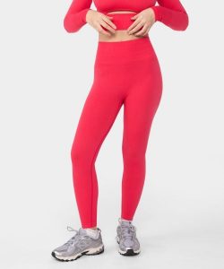Legginsy bezszwowe dla kobiet na siłownię Carpatree Dopamine Buzz. Brązowe legginsy Carpatree, bez wzorów, z elastanu, z podwyższonym stanem. Za 159,99 zł.