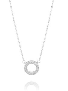 CHARM'S Srebrny naszyjnik z elementem ozdobnym - dł. 47 cm rozmiar: onesize. Szare naszyjniki CHARM'S, z cyrkonią, srebrne. Za 109,78 zł.