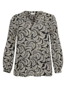 Kaffe Bluzka w kolorze czarno-beżowym rozmiar: 50. Czarne bluzki Kaffe, s, bez wzorów, z wiskozy, klasyczne, bez kołnierzyka, bez ramiączek. Za 104,99 zł.