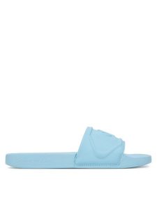 Calvin Klein Jeans Klapki Slide Pu Hf Mg YW0YW01879 Błękitny. Niebieskie klapki Calvin Klein Jeans, bez wzorów, z jeansu, bez obcasa. Za 129,99 zł.