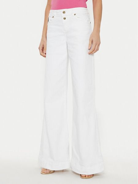 Versace Jeans Couture Jeansy 78HAB561 Biały Wide Leg. Białe jeansy Versace Jeans Couture, bez wzorów, z bawełny. Za 599,99 zł.