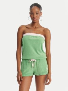 Juicy Couture Kombinezon Applique Terry JCWFP126316 Zielony Regular Fit. Zielone kombinezony Juicy Couture, m, bez wzorów, z bawełny, bez kołnierzyka, bez ramiączek. Za 299,99 zł.
