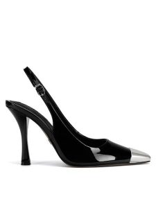 Nine West Szpilki WFA3376-1 Czarny. Czarne szpilki Nine West, bez wzorów, ze skóry, bez obcasa. Za 199,99 zł.