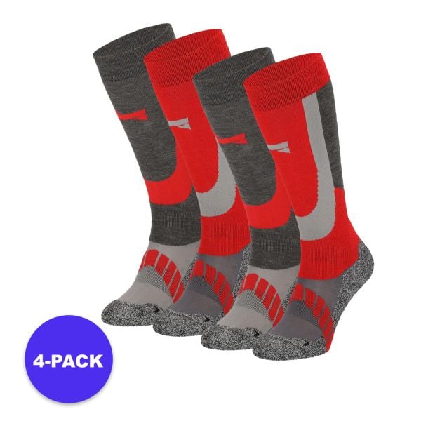 Skarpety narciarskie unisex 4 szt. Czerwone skarpetki XTREME, bez wzorów, z materiału. W wyprzedaży za 239,90 zł.