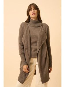 Just Cashmere Kaszmirowy kardigan "Brooke" w kolorze brązowym rozmiar: XXL. Brązowe kardigany Just Cashmere, z kaszmiru. Za 550,45 zł.