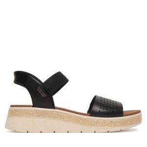 Sandały Skechers. Czarne sandały Skechers, bez wzorów, bez obcasa, na płaskiej podeszwie, bez zapięcia. Za 319,99 zł.