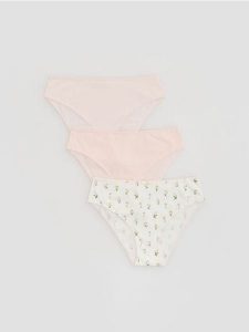 Bawełniane majtki figi 3 pack - mahoniowy. Brązowe figi Reserved, bez wzorów, z bawełny. Za 49,99 zł.