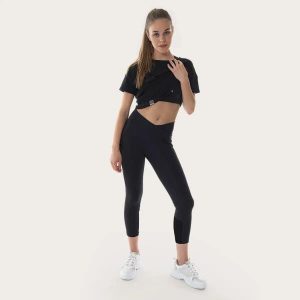 Damskie legginsy z dzianiny Snap Climbing. Czarne legginsy SNAP CLIMBING, bez wzorów, z dzianiny. Za 312,50 zł.