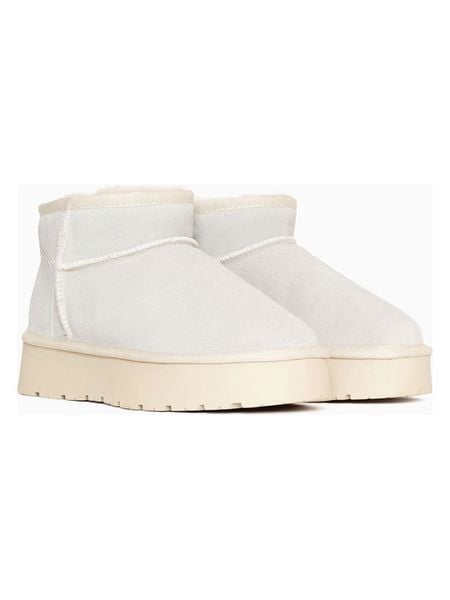 NICEBAY Skórzane botki zimowe "Mina" w kolorze kremowym rozmiar: 36. Brązowe botki NICEBAY, na zimę, bez wzorów, ze skóry, bez obcasa, na platformie, bez zapięcia. Za 182,72 zł.