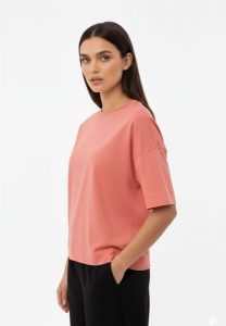 Bawełniany t-shirt, Comfort Fit, T-FLAME. Pomarańczowe t-shirty Volcano, m, bez wzorów, z bawełny, bez kołnierzyka, bez ramiączek. Za 54,99 zł.