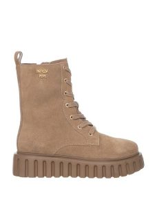 Patrizia Pepe Botki w kolorze czarno-beżowym rozmiar: 36. Brązowe botki Patrizia Pepe, bez wzorów, bez obcasa, bez zapięcia. Za 478,99 zł.