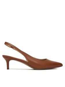 LAUREN RALPH LAUREN Czółenka Lolah 802P09033002 Brązowy. Brązowe czółenka Lauren Ralph Lauren, bez wzorów, ze skóry, bez obcasa, bez zapięcia. Za 689,99 zł.