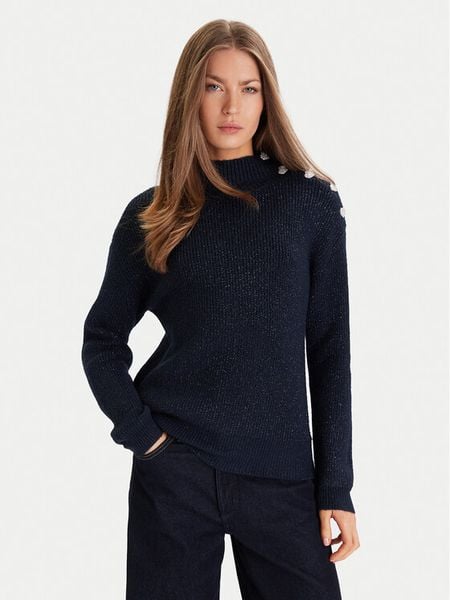 Morgan Golf 232-MSTORI Granatowy Regular Fit. Niebieskie golfy Morgan, bez wzorów, z syntetyku. Za 299,99 zł.