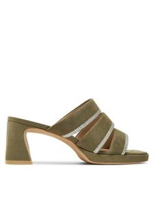 Caprice Klapki 9-27211-42 Khaki. Brązowe klapki Caprice, bez wzorów, ze skóry, bez obcasa. Za 182,99 zł.