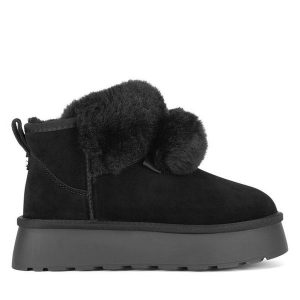 Śniegowce Eva Minge. Czarne buty zimowe Eva Minge, bez obcasa, bez zapięcia. Za 319,00 zł.