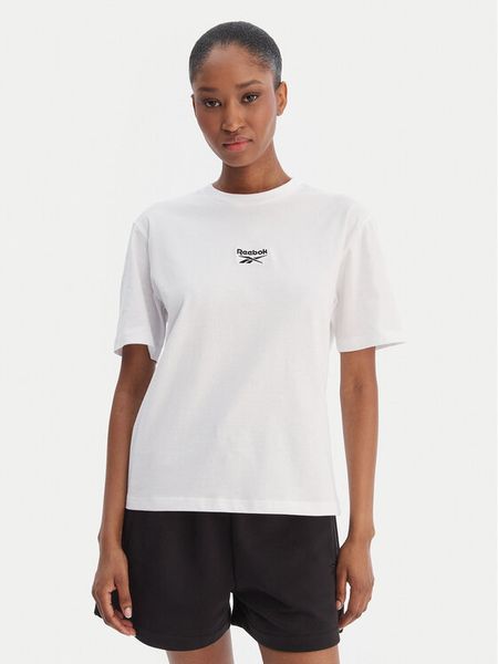 Reebok T-Shirt Suzie RK25505CCW Biały Relaxed Fit. Białe t-shirty Reebok, m, bez wzorów, z bawełny, bez kołnierzyka, bez ramiączek. Za 79,99 zł.