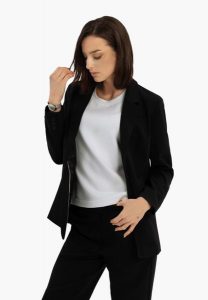 Dłuższa marynarka JB-KATSU. Czarne marynarki i żakiety Volcano, xl, bez wzorów, z elastanu, eleganckie. Za 229,99 zł.