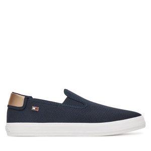 Tenisówki Tommy Hilfiger. Niebieskie trampki TOMMY HILFIGER, bez wzorów, bez zapięcia. Za 199,99 zł.