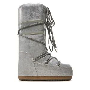 Śniegowce Moon Boot. Szare buty zimowe Moon Boot, bez obcasa, bez zapięcia. Za 869,99 zł.
