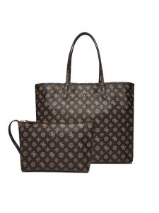Guess Torebka HWEPQ9 51429 Czarny. Czarne shopper bag Guess, z aplikacjami, ze skóry, bez dodatków. Za 499,99 zł.