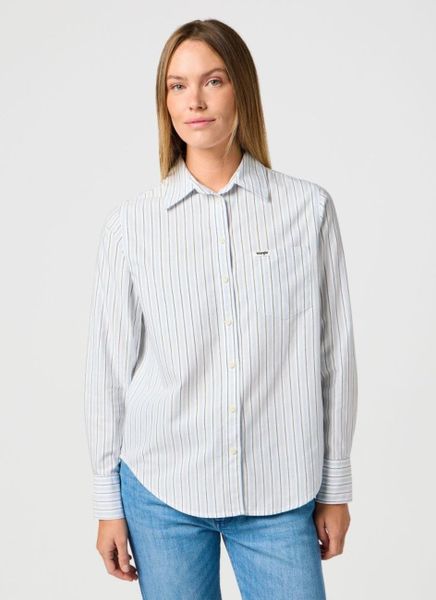 DAMSKA KOSZULA WRANGLER 1 PKT SHIRT NIAGARA MIST 112362596. Koszule Wrangler, m, bez wzorów, bez kołnierzyka, bez ramiączek. Za 179,99 zł.