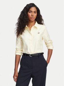 Beverly Hills Polo Club Koszula P-SS26W-SH6600 Żółty Regular Fit. Żółte koszule Beverly Hills Polo Club, m, bez wzorów, z bawełny, bez kołnierzyka, bez ramiączek. Za 299,99 zł.
