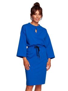 Be Wear Sukienka w kolorze niebieskim rozmiar: M. Niebieskie sukienki Be Wear, m, bez wzorów, bez kołnierzyka, bez ramiączek, mini. Za 154,43 zł.