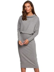 Stylove Sukienka w kolorze szarym rozmiar: XXL/3XL. Szare sukienki Stylove, xl, bez wzorów, bez kołnierzyka, bez ramiączek, midi. Za 120,79 zł.