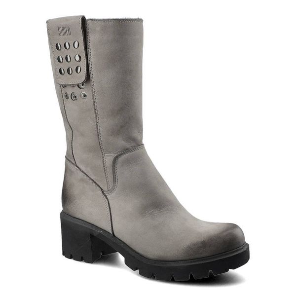 Szare Kozaki Simen Damskie Ocieplane Buty Zimowe. Szare kozaki Simen, na zimę, bez wzorów, z nubiku, bez obcasa, na obcasie, bez zapięcia. Za 359,00 zł.