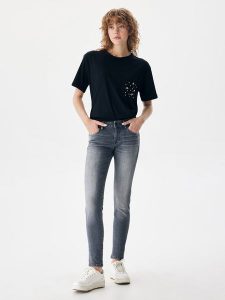 LTB Dżinsy - Skinny fit - w kolorze szarym rozmiar: W27/L36. Szare jeansy LTB, z aplikacjami. Za 57,06 zł.