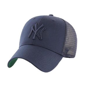 Czapka z daszkiem dla dorosłych MLB New York Yankees Branson Cap. Niebieskie czapki 47 Brand, bez wzorów, z bawełny, sportowe. Za 89,99 zł.