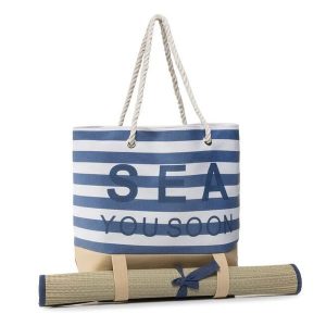 Torebka DeeZee. Niebieskie shopper bag DeeZee, bez wzorów, bez dodatków. Za 26,99 zł.