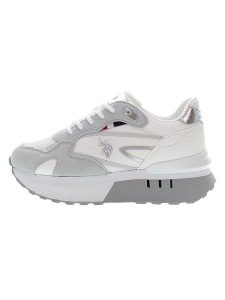 U.S. Polo Assn. Sneakersy w kolorze biało-szarym rozmiar: 36. Białe trampki U.S. Polo Assn., bez wzorów, z materiału, bez zapięcia. Za 179,22 zł.