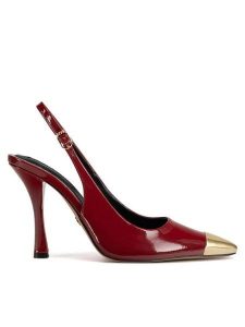 Nine West Szpilki WFA3376-1 Czerwony. Czerwone szpilki Nine West, bez wzorów, ze skóry, bez obcasa. Za 199,99 zł.
