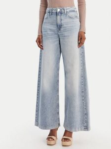 Guess Jeansy W6RA1C D6833 Niebieski Wide Leg. Niebieskie jeansy Guess, z aplikacjami, z bawełny. Za 439,99 zł.