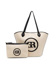 Gino Rossi Torebka TYLO-V Écru. Shopper bag Gino Rossi, bez wzorów, z poliesteru, bez dodatków. Za 179,99 zł.