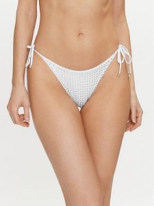 Guess Dół od bikini E4GO06 KC5Z0 Biały. Białe bikini Guess, z aplikacjami, z syntetyku. Za 399,99 zł.