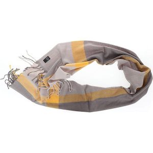 Buff Szal-koło w kolorze szaro-żółtym - (D)105 x (S)36 cm rozmiar: onesize. Szare szaliki Buff, bez wzorów, z materiału. Za 92,42 zł.