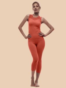 Anaissa Legginsy sportowe "Namasté" w kolorze pomarańczowym rozmiar: S/M. Pomarańczowe legginsy Anaissa, m, bez wzorów, z podwyższonym stanem, outdoorowe. Za 179,64 zł.