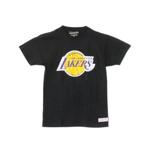 Koszulka Lakers. Czarne bluzki MITCHELL & NESS, bez wzorów, sportowe, bez kołnierzyka, bez ramiączek. Za 218,50 zł.