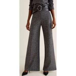 Mango - Spodnie Canvas. Spodnie z wysokim stanem marki Mango. W wyprzedaży za 139,90 zł.