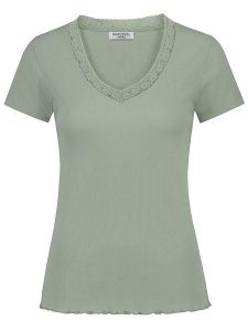 Sublevel Koszulka w kolorze zielonym rozmiar: XS. Zielone bluzki Sublevel, xs, bez wzorów, z koronki, bez kołnierzyka, bez ramiączek. Za 43,95 zł.