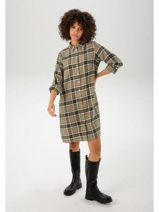 Aniston Sukienka w kolorze szarobrązowo-oliwkowym rozmiar: 38. Brązowe sukienki Aniston, bez wzorów, bez kołnierzyka, bez ramiączek, midi. Za 86,99 zł.