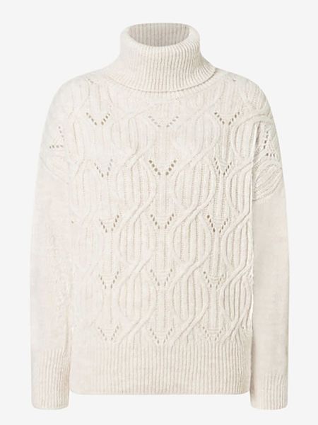 More & More Golf w kolorze kremowym rozmiar: 42. Brązowe golfy More & More, bez wzorów, ze splotem. Za 86,99 zł.