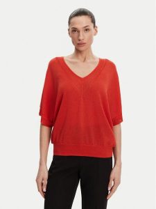 Morgan Bluzka 241-MCHRIS Pomarańczowy Relaxed Fit. Brązowe bluzki Morgan, xl, bez wzorów, z wiskozy, bez kołnierzyka, bez ramiączek. Za 129,99 zł.
