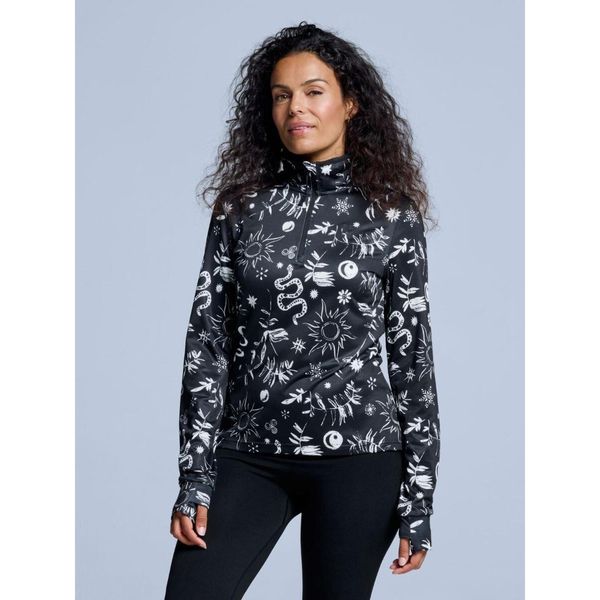 Bluza narciarska - Damska - Cabin Life - Czarny wielokolorowy. Czarne bluzy POEDERBAAS, na zimę, xs, bez wzorów, z elastanu, bez kaptura. W wyprzedaży za 221,12 zł.