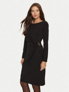 DKNY Sukienka koktajlowa DD4H1242 Czarny Slim Fit. Czarne kombinezony DKNY, bez wzorów, z syntetyku, wizytowe, bez kołnierzyka, bez ramiączek. Za 519,99 zł.