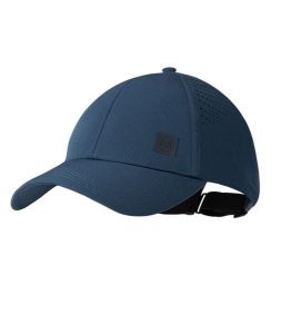 Czapka z daszkiem Summit Cap Night Blue UPF 50. Niebieskie czapki Buff, bez wzorów, z elastanu, klasyczne. Za 130,99 zł.